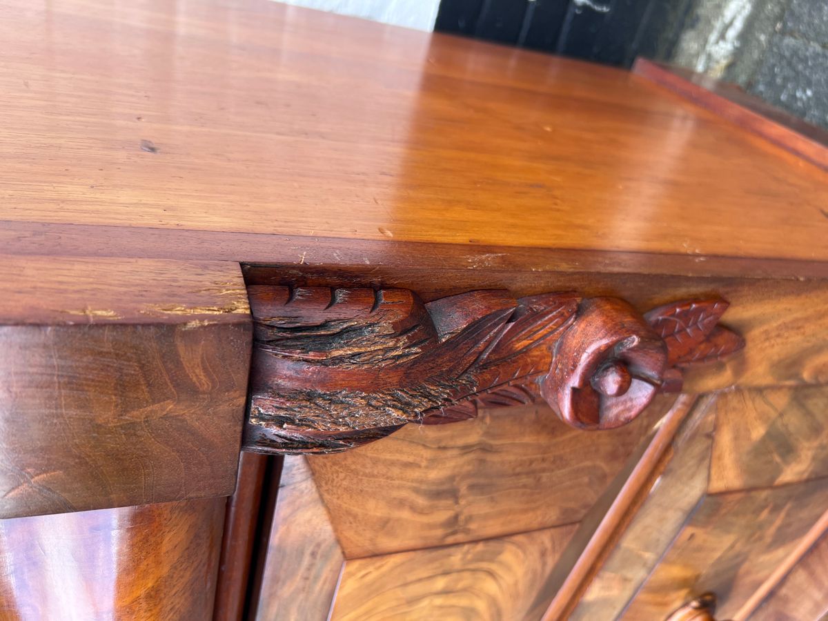 Heel Mooi Antiek Engels Mahonie Driedelig Kabinet, Met Planken En 3 Lades, 210 Cm Hoog image 6