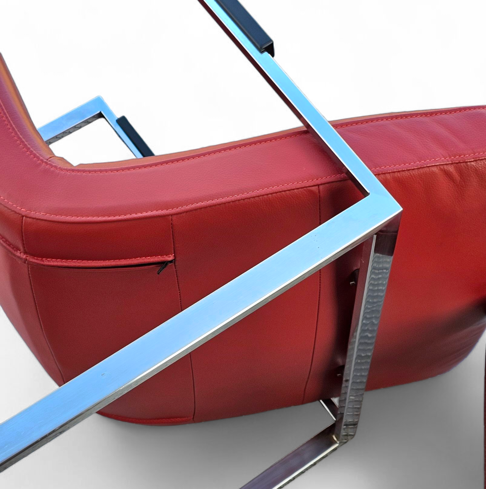 2 X Oscar Lounge Chair / Martin Haksteen / Harvink / Red Leather / Very Good Condition / 1980s image 5