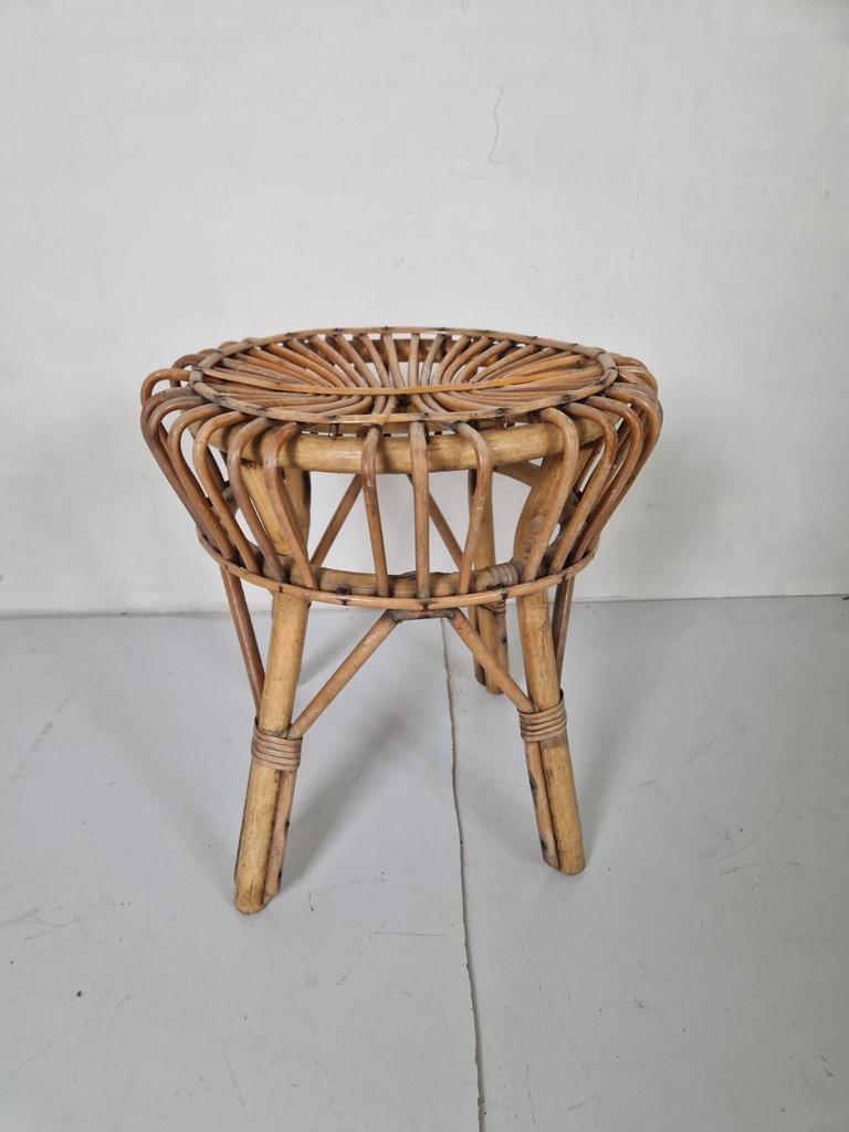 Vintage Franco Albini Rotan Bamboe Krukje Design. image 6