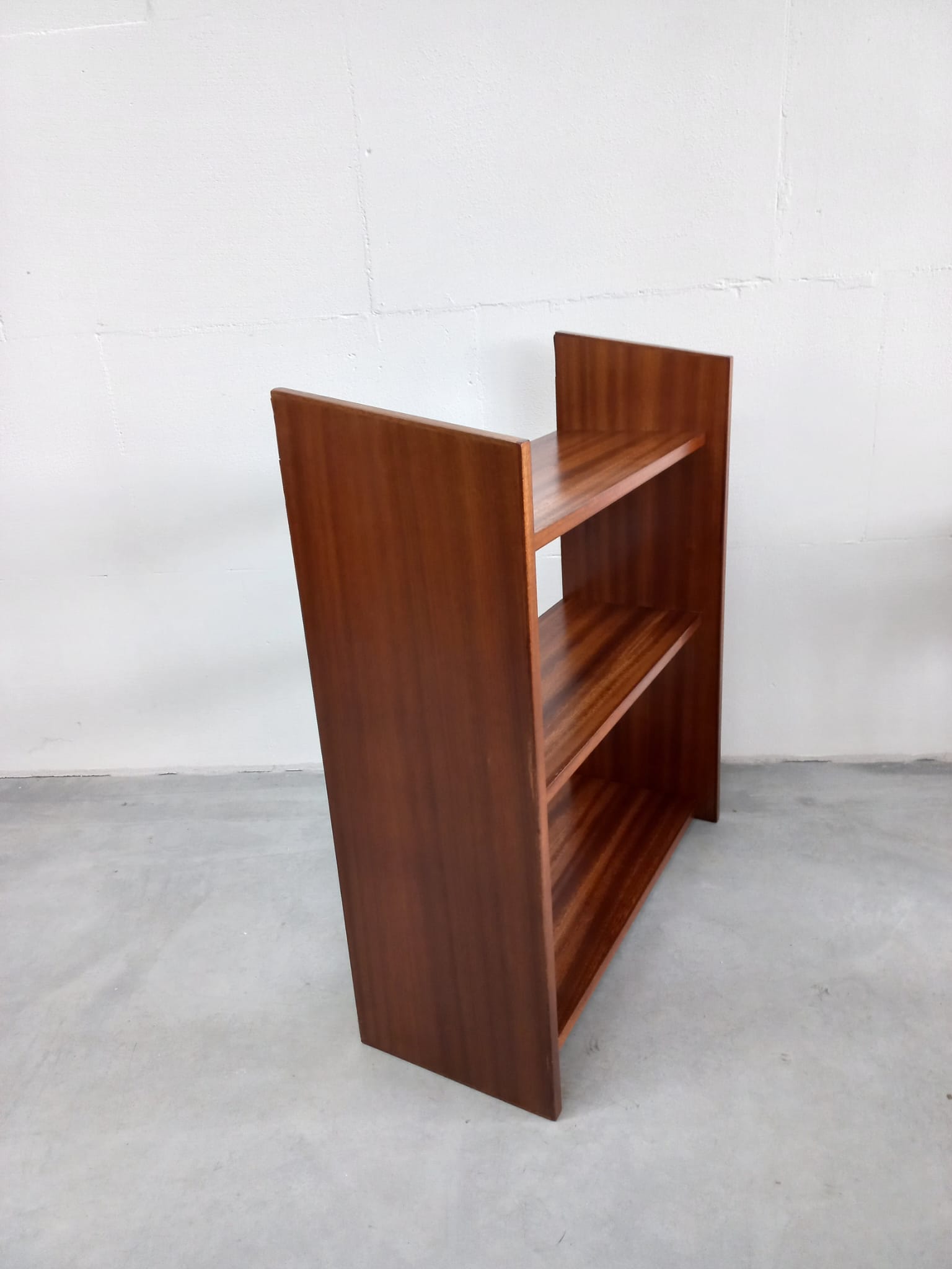 Jaren 50/60 Scandinavisch Wandmeubel Wandrek (teak-grenen-fineer) image 2