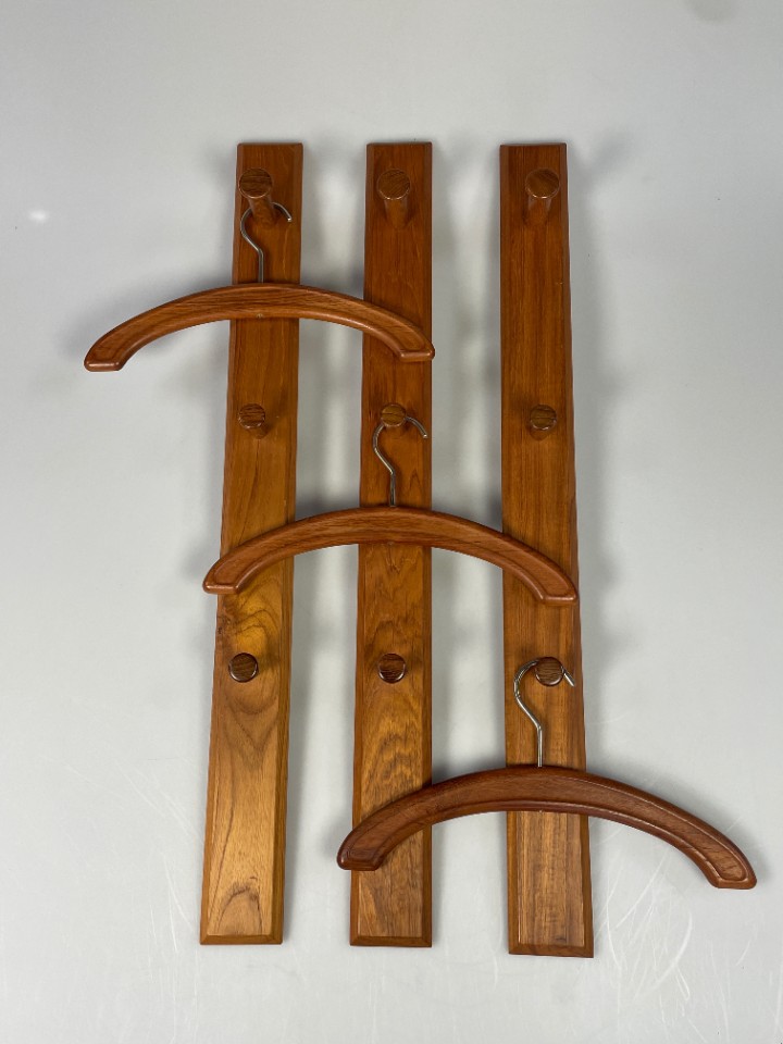 Vintage Teakhouten Wandkapstok Met Hangers, Aksel Kjersgaard Voor Odder Mobler, Denemarken 1960's image 7