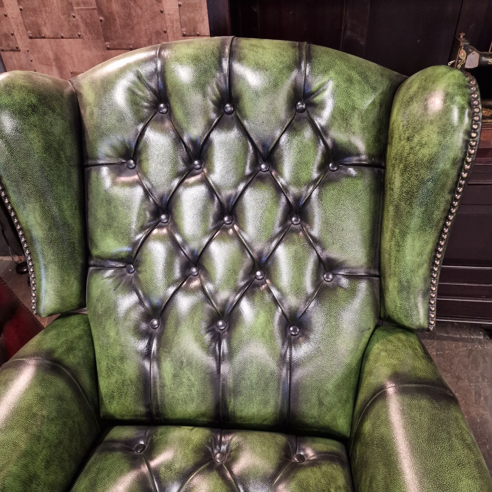 Chesterfield Lazychester Relaxfauteuil (m) - Antiek Limoen Groen Met Knopenzit image 6
