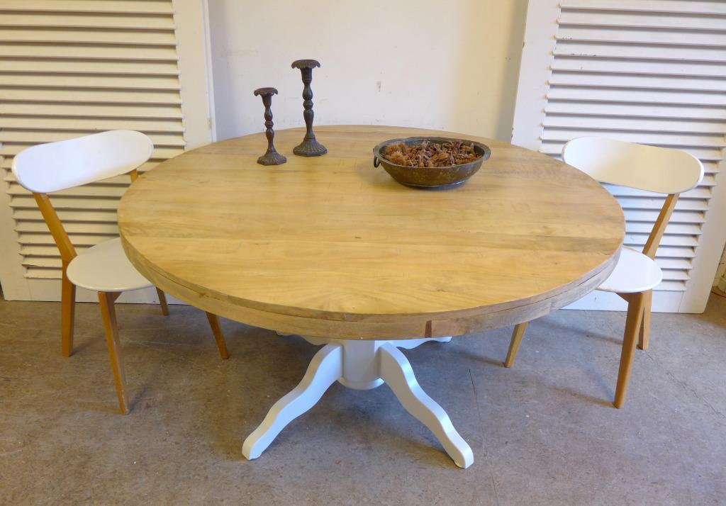Prachtige Witte Landelijke Uitschuifbare Tafel image 8