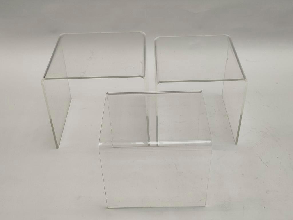 Vintage Set Bijzettafeltjes Plexiglas Nesting Tables Aqryl image 9