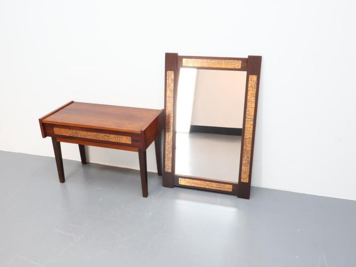 Vintage Sidetable Met Spiegel Denemarken image 5