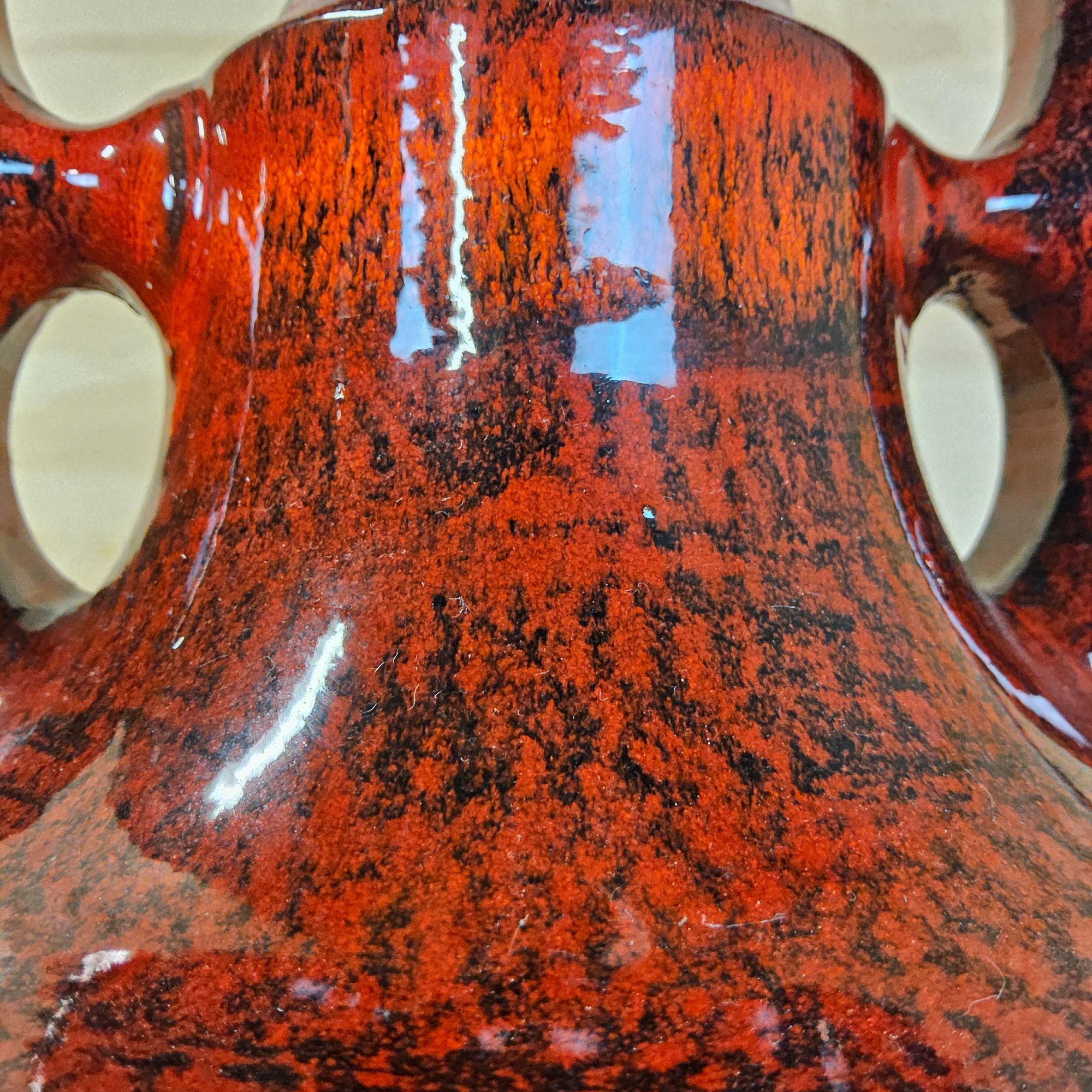 Vintage Keramieken Fat Lava Tafellamp (70s) Scheurich West Germany Lamp (jaren 70) Patroon Kap image 9