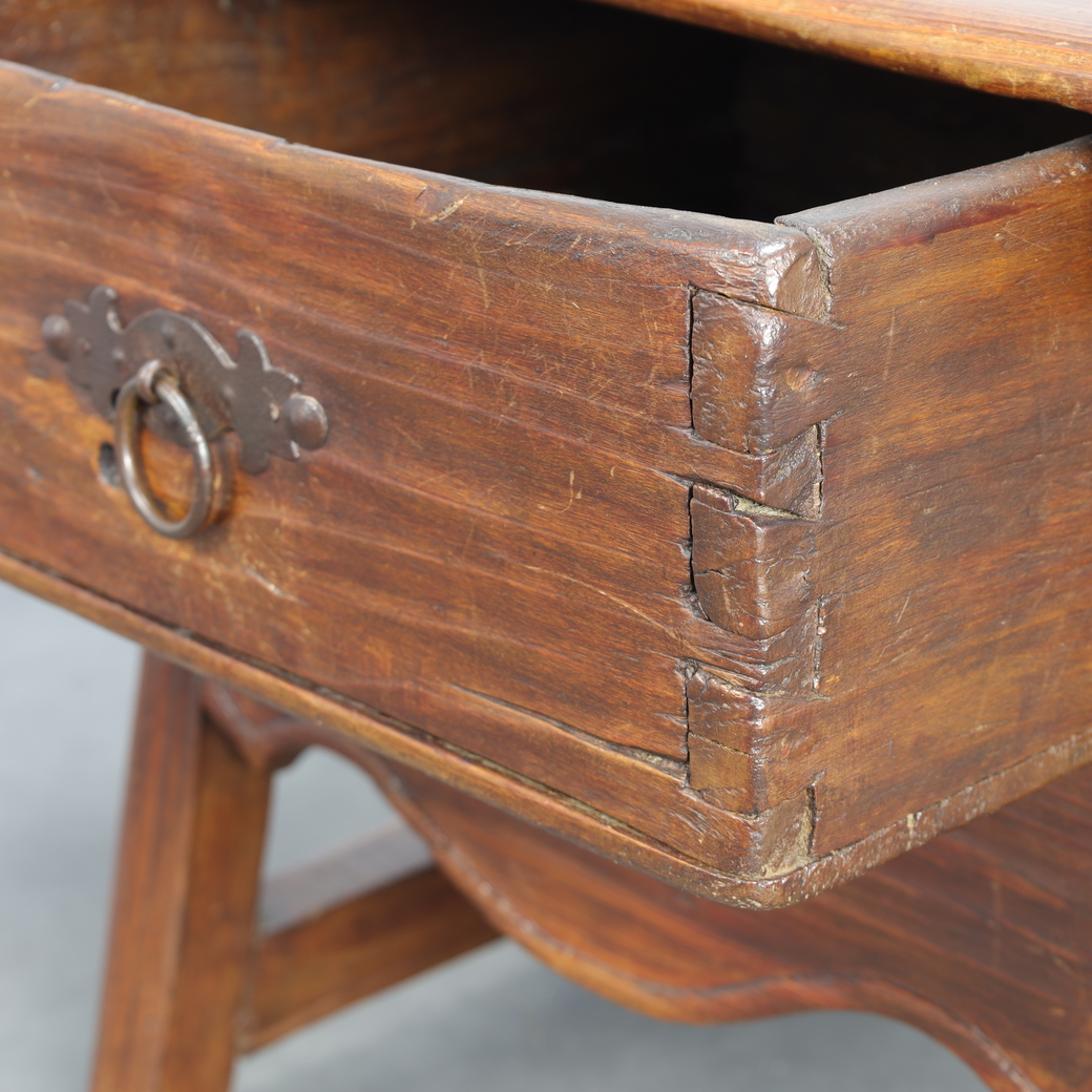 Antique Wooden Side Table With Drawer, 18th Century image 8