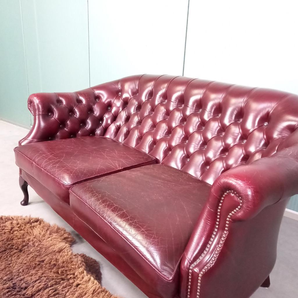 Rundlederen Vintage 2 Zits Chesterfield Bank image 9