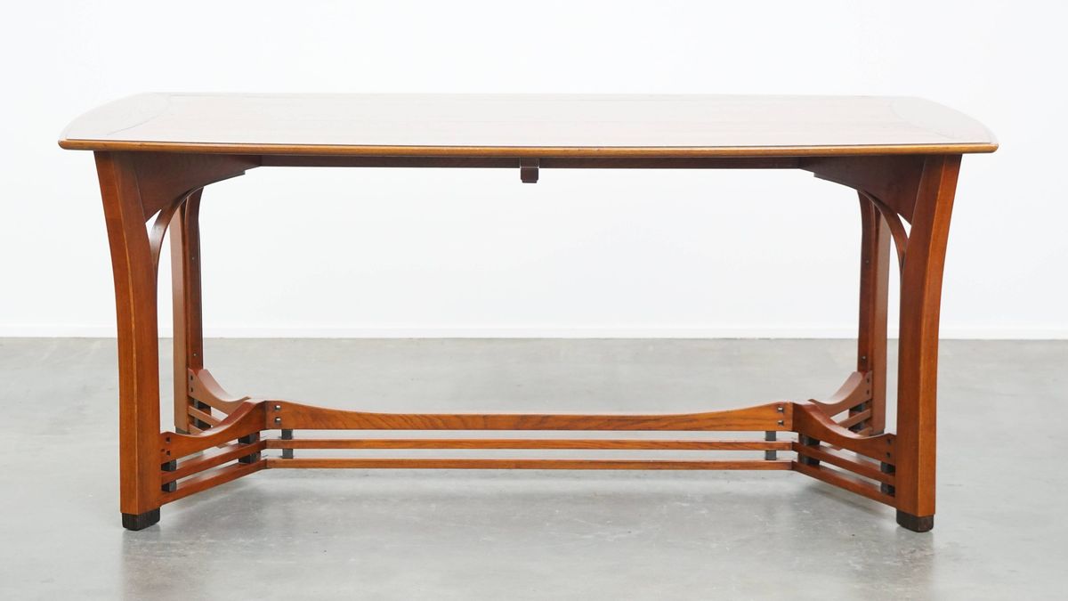 Zeer Mooie Art Nouveau Jugendstil Design Eettafel Van Schuitema Met Prachtige Details image 2