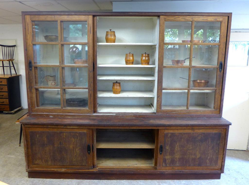 Grote Oude Buffet Vitrine School Museum Winkel Kast image 3
