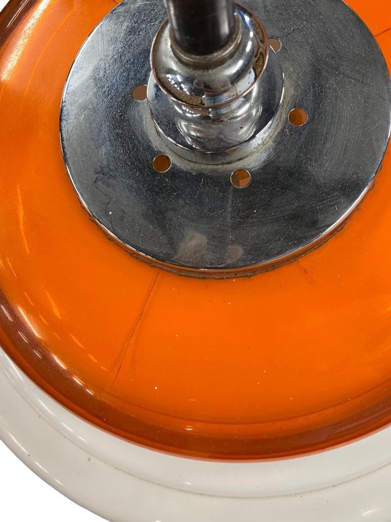 Vintage Witte Oranje Space Age Ufo Hanglamp / Luster image 7