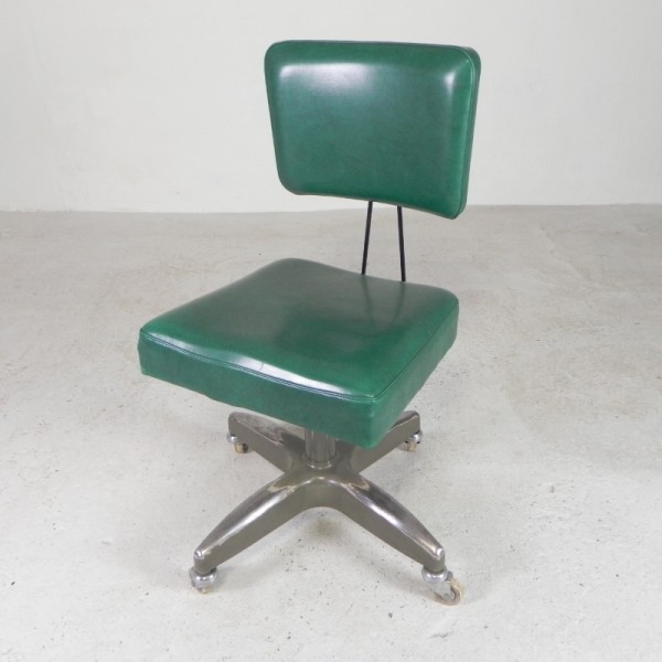 Vintage Bureaustoel, Draaibaar En In Hoogte Verstelbaar, Jaren 50 image 3