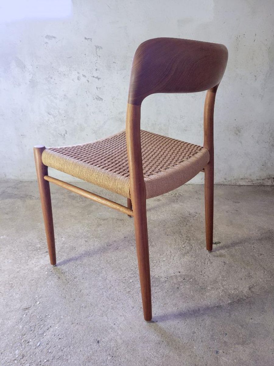 Set Van Zes Model 75 Stoelen In Teak Van N.o. Moller image 10