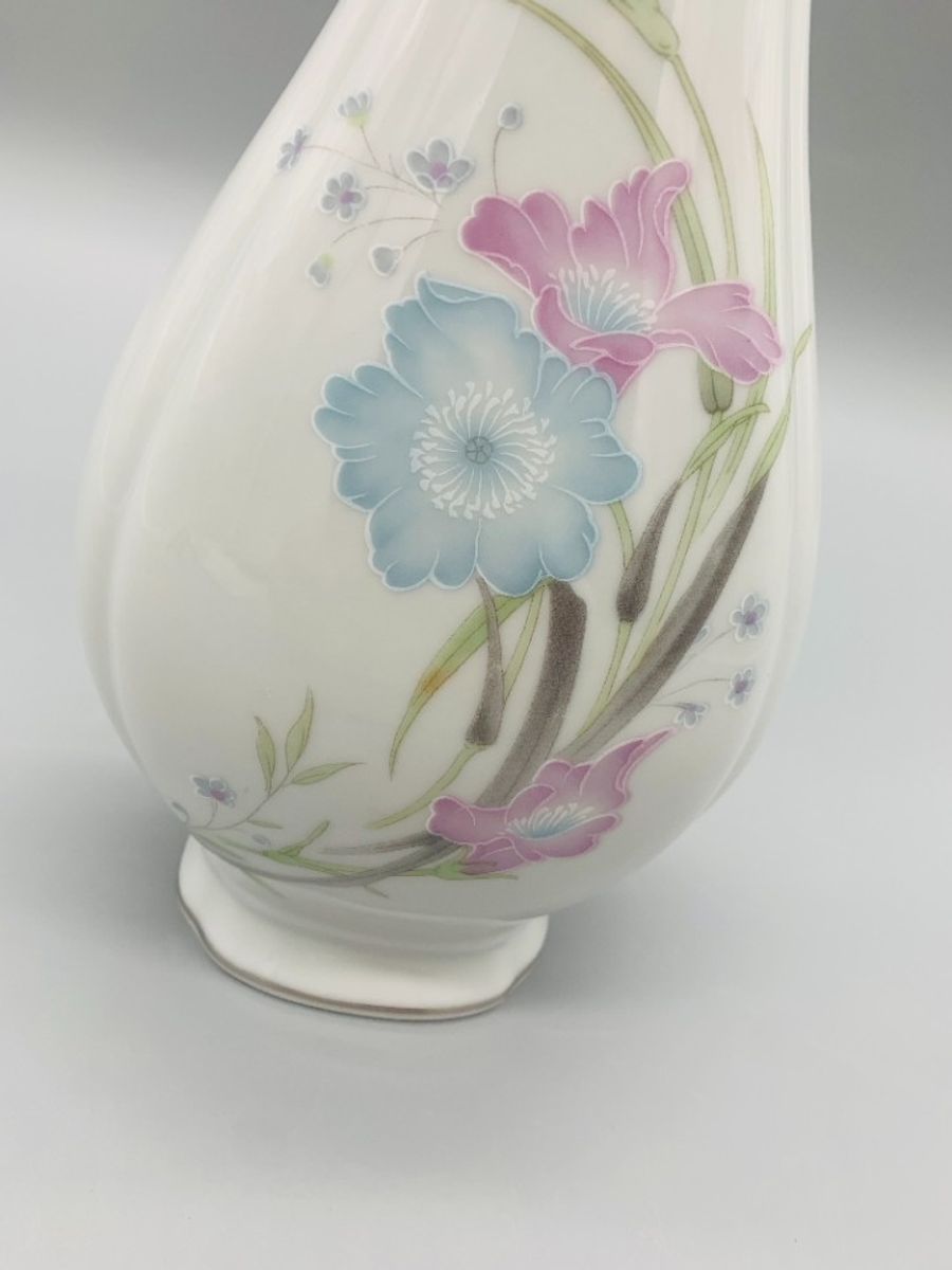Vaas Vintage Wit Pastelkleurige Bloemen China image 7