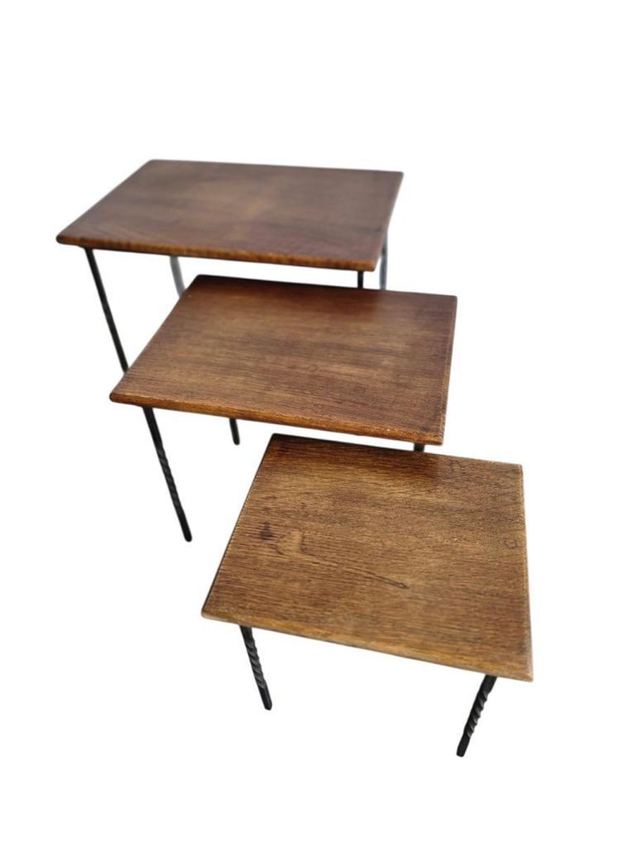 Set Van 3 Vintage Nesting Tables / Bijzettafeltjes image 3
