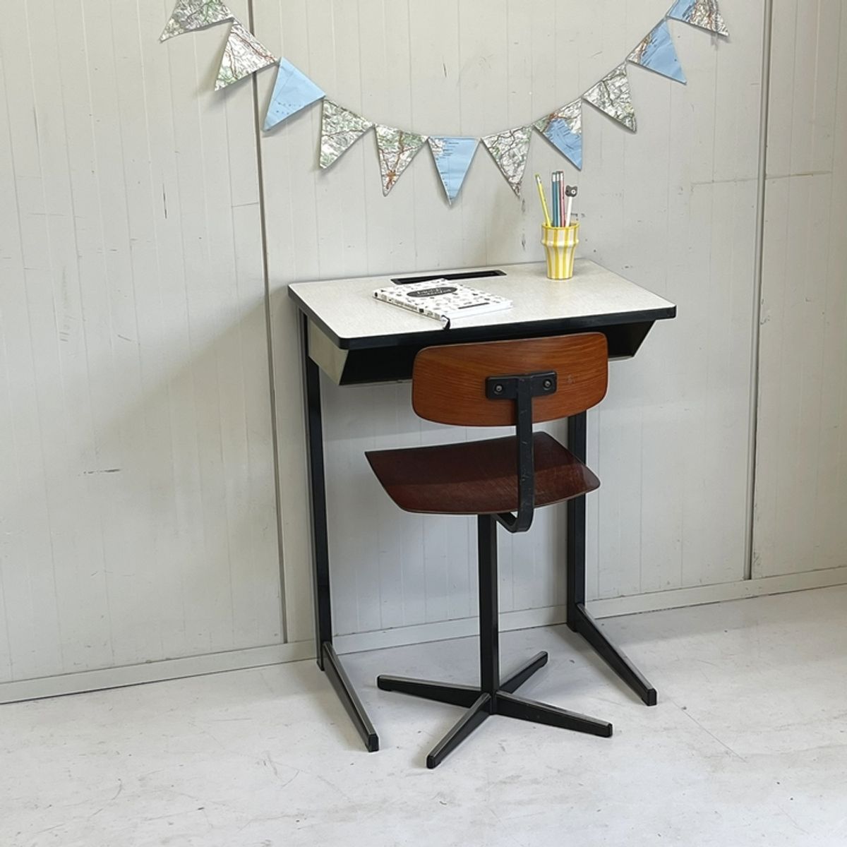 Vintage Marko Schoolsetje Tafel Lessenaar & Stoel Hoog Model image 2