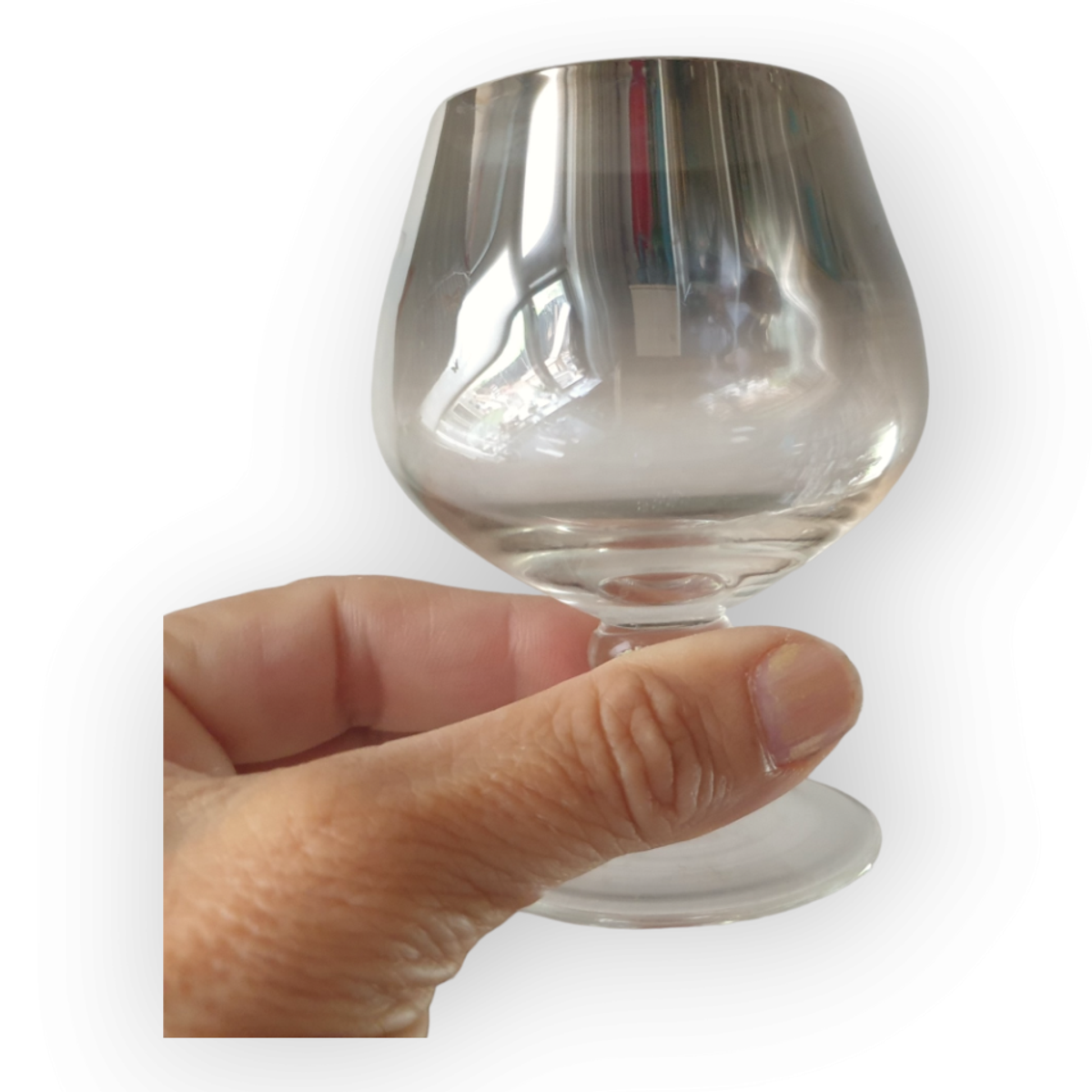 Set Van 11 Vintage Jaren 60 Zilver Ombre Cognac Glazen image 4