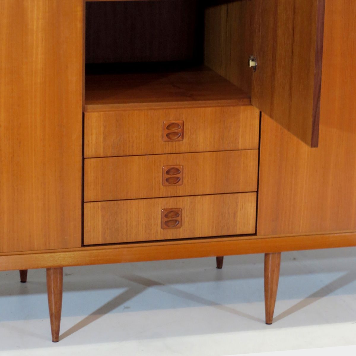 Grote 5-deurs Vintage Design Kledingkast In Teak, Jaren 60 image 5