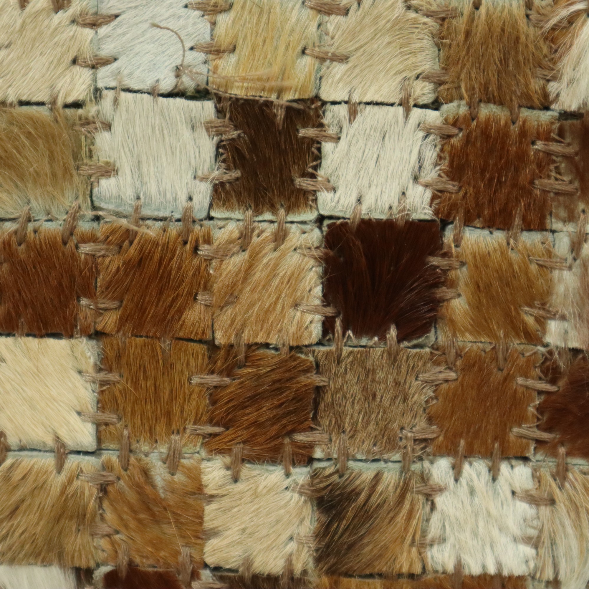 Vintage Vierkante Poef Geitenleer Patchwork Mozaïek Patroon image 13