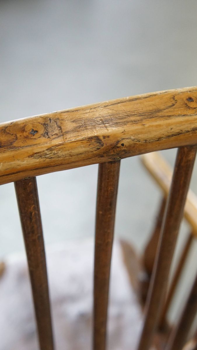 Leuke Antieke Engelse Windsor Stickback Chair Uit De 19e Eeuw Gemaakt Van Iepenhout image 13