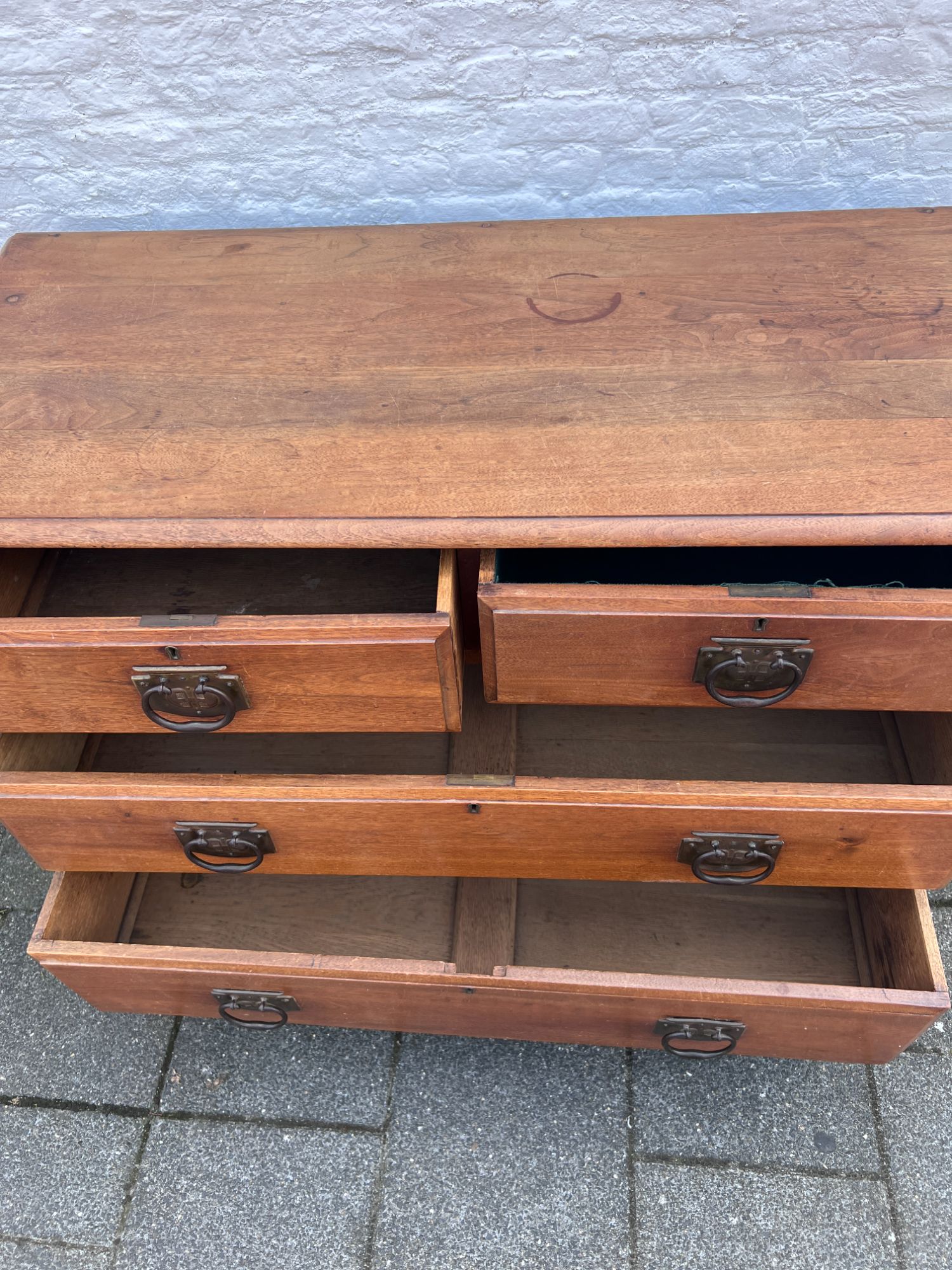 Antiek Engelse Ladekast Met 4 Lades, image 6