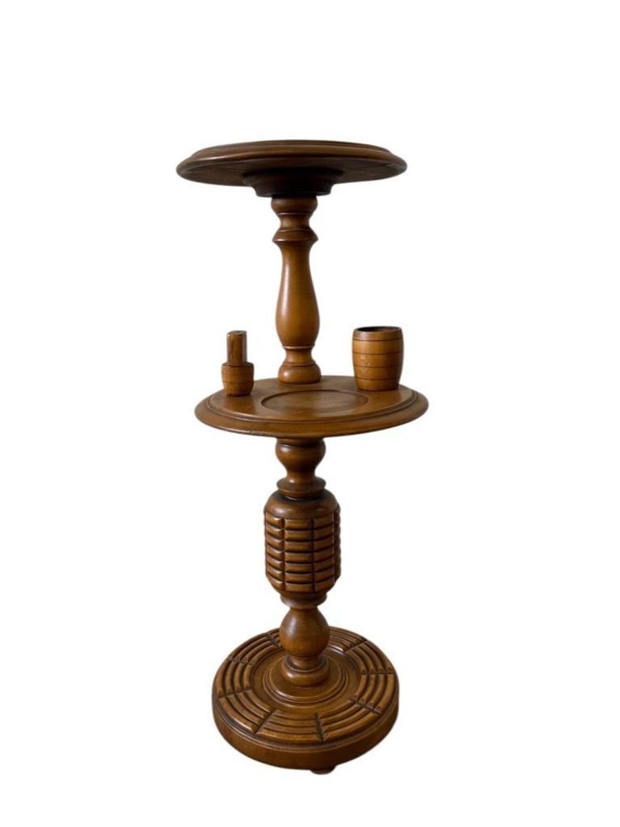 Vintage Houten Etagère Met Dubbele Plateau / Plantentafel image 6