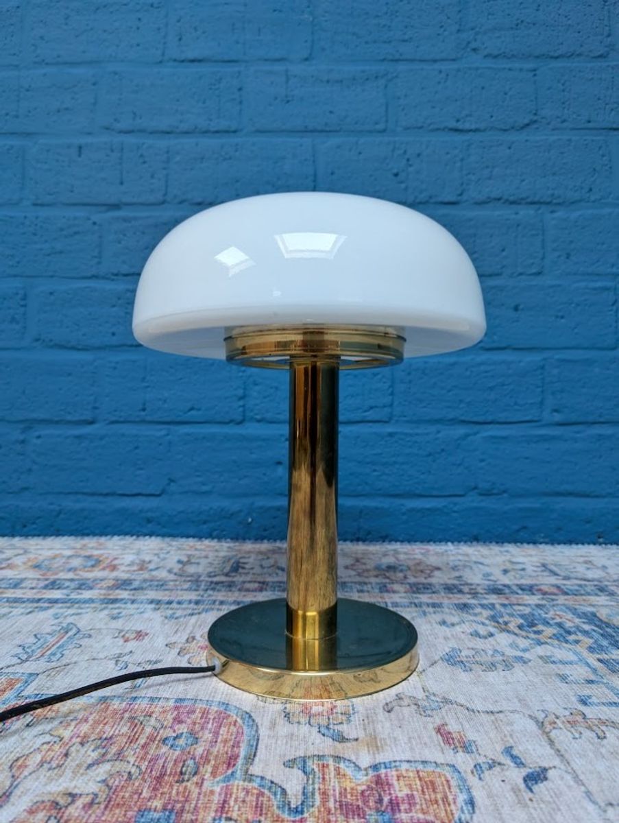 Vintage Glazen Tafellamp, Deens Design image 7