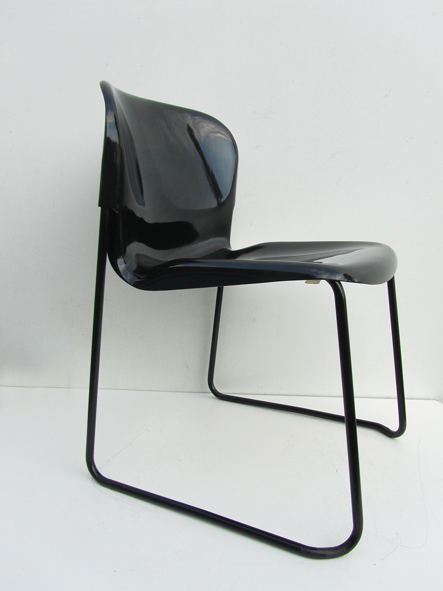 3 Zwarte Retro Design Stoelen Gerd Lange Drabert image 2