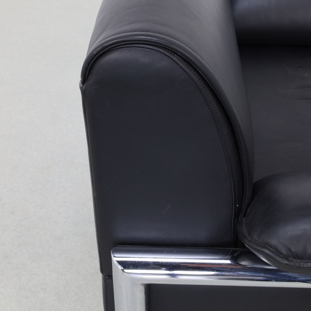 Postmoderne Fauteuil In Chroom & Leer, 1980s image 7