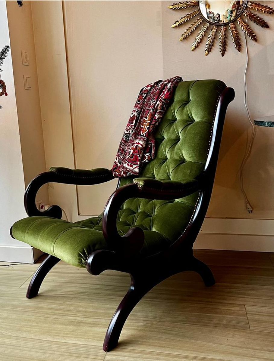 Sale Groene Chesterfield Victoriaans Fauteuil Vintage image 2