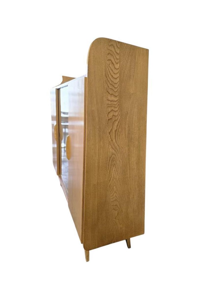 Vintage Halfhoge Kast / Vitrine Met Open Gedeelte image 5