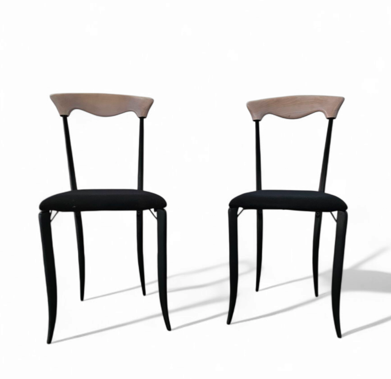 2 X Charme Dining Chair By Fasem Is A Slender, Yet Strong Masterpiece 1980s image 4