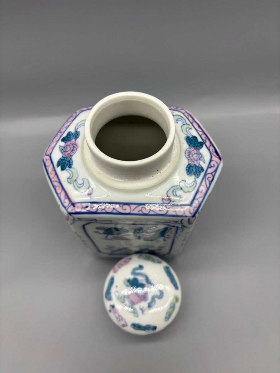 Chinees Pastel Porselein Gemberpot Theebus 60's image 8