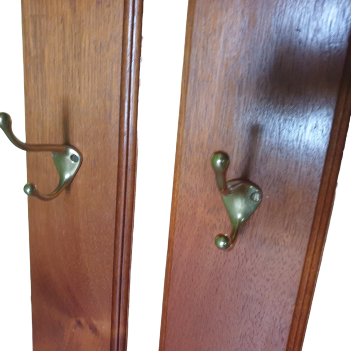 Vintage Teak Houten Kapstok Met Plank Bovenop 3 Haken image 8