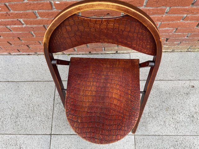 Thonet Cosmos B751 Klapstoel. Zeldzaam Krokodillenreliëf. image 7