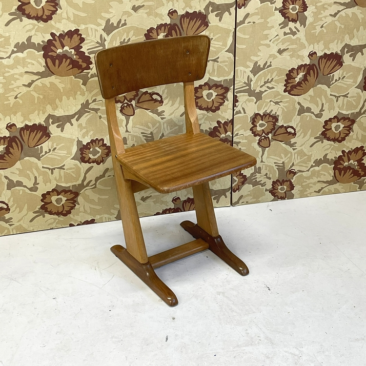Houten Casala Stoeltje Kinderstoel Schoolstoel Vintage image 3