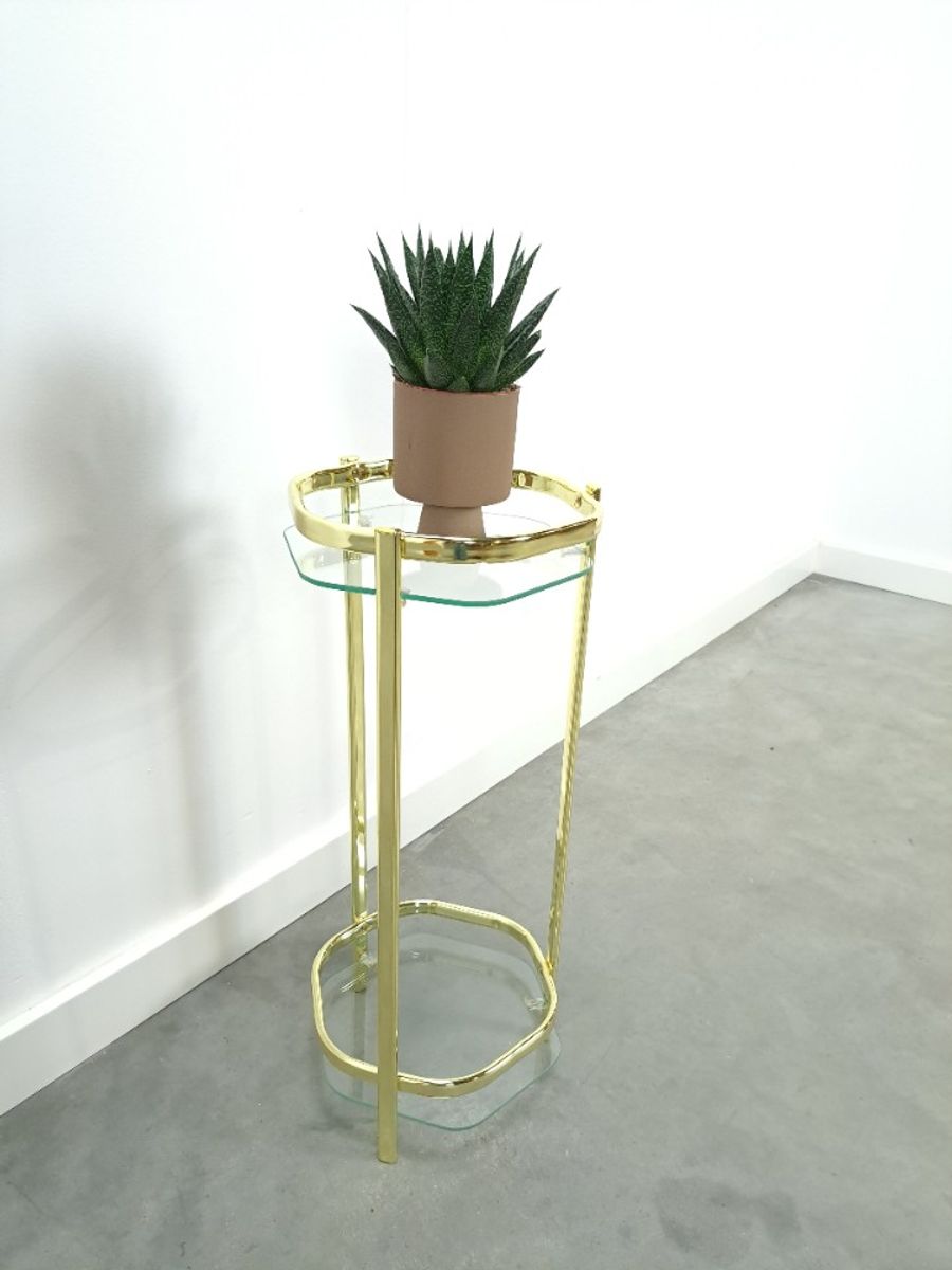 Messing Plantentafel Met Glazen Blad image 5