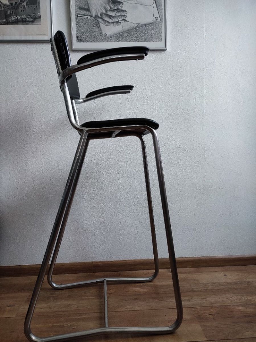 Vintage Kinder Kappersstoel 1950 Gispen Stijl Chroom & Zwart Barber Chair Children image 12