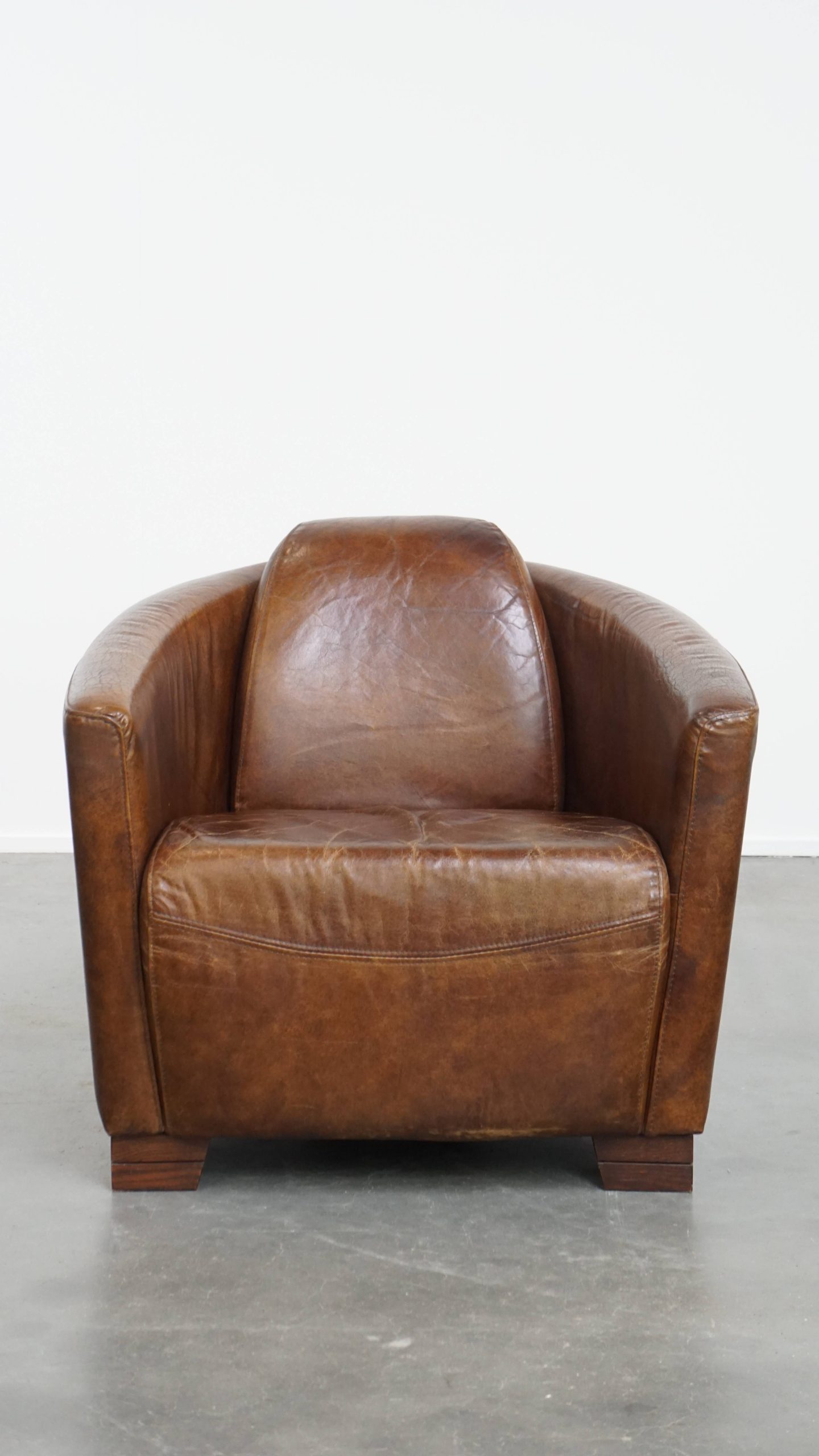 Comfortabele En Unieke Bruine Aviator Design Fauteuil Gemaakt Van Rundleer image 3