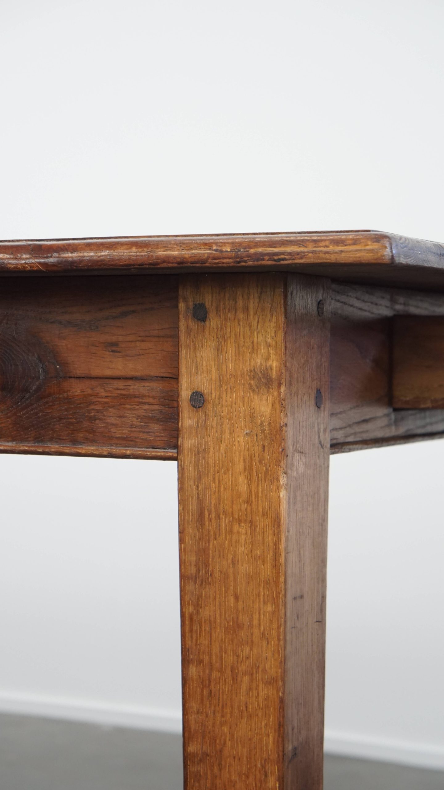 Unieke Antieke Eikenhouten Eettafel Uit Begin 1900 Met Aan Één Kant Een Uitklapbaar Blad image 20