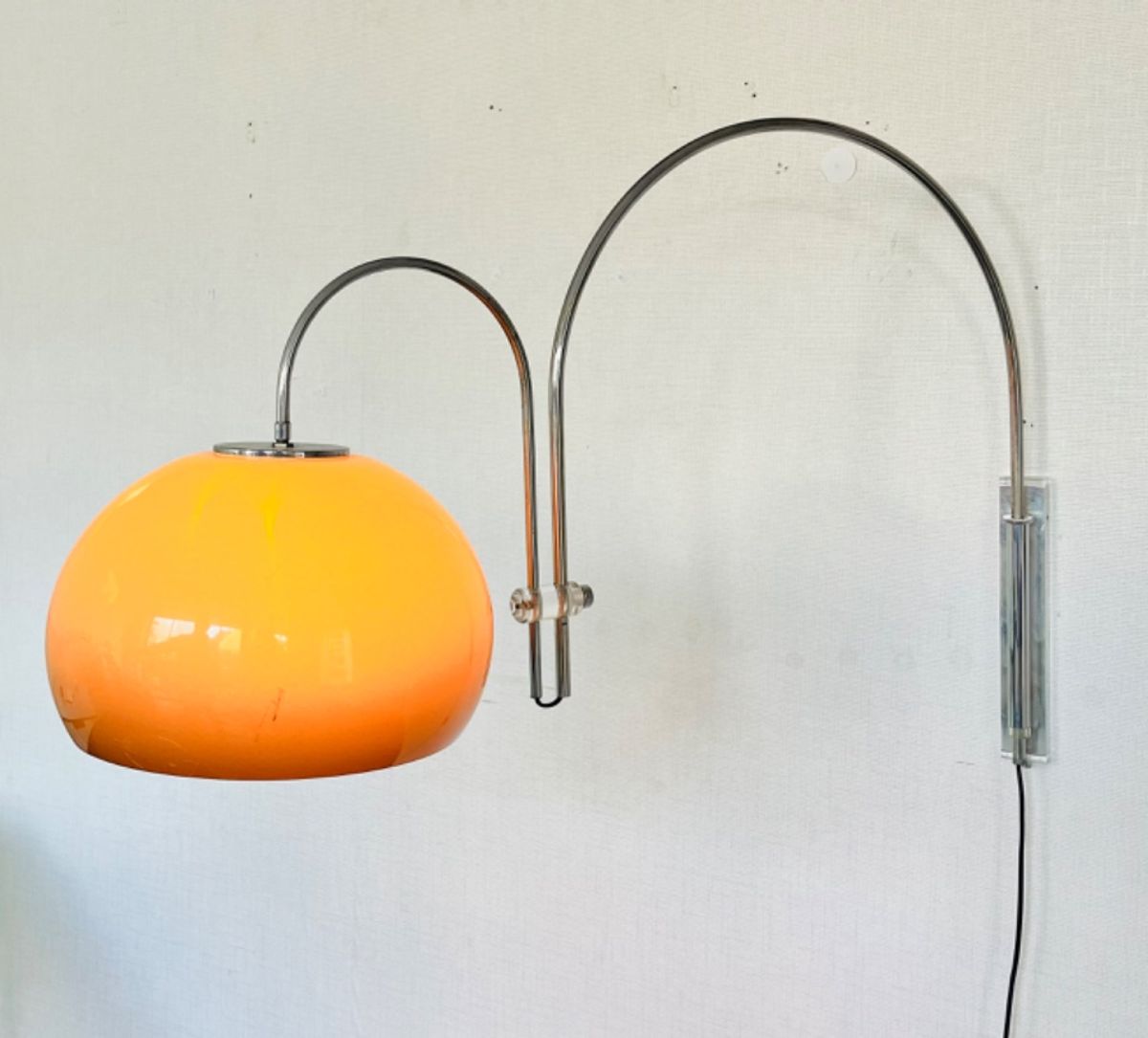 Vintage Artifort Double Arc Mushroom Space Age Wall Lamp image 8