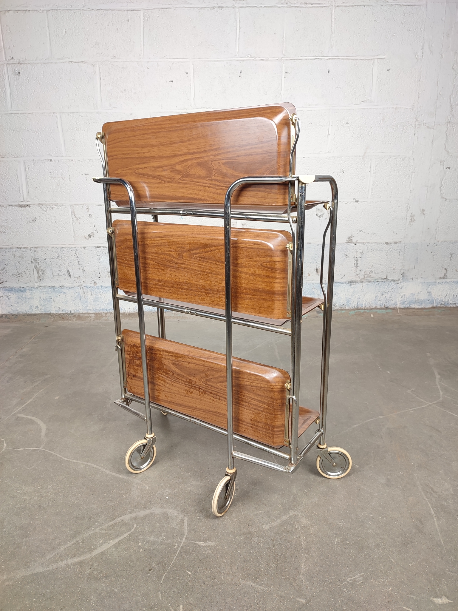 Vintage Opvouwbare Serveer Trolley image 5