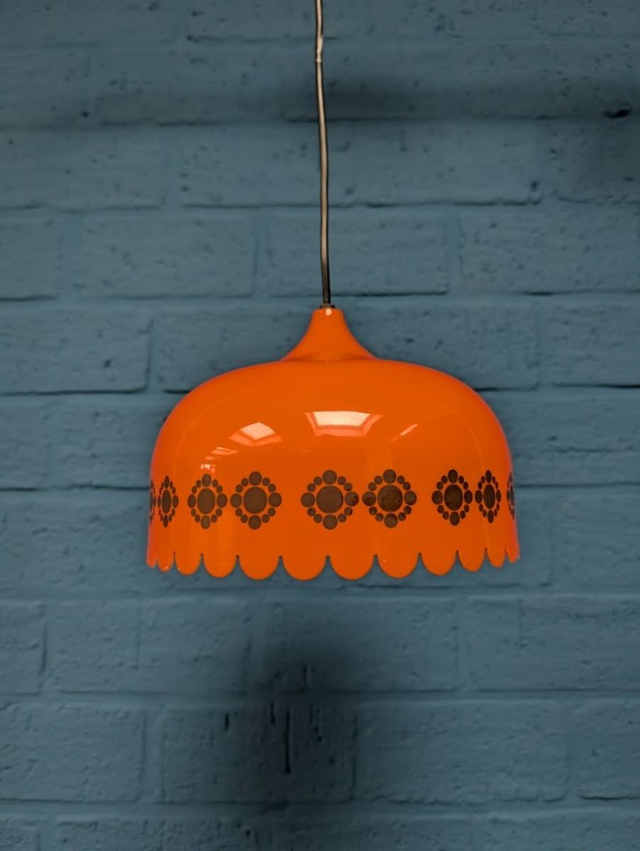 Vintage Oranje Hanglamp, Jaren '60, Deens Design Fog & Mørup image 5