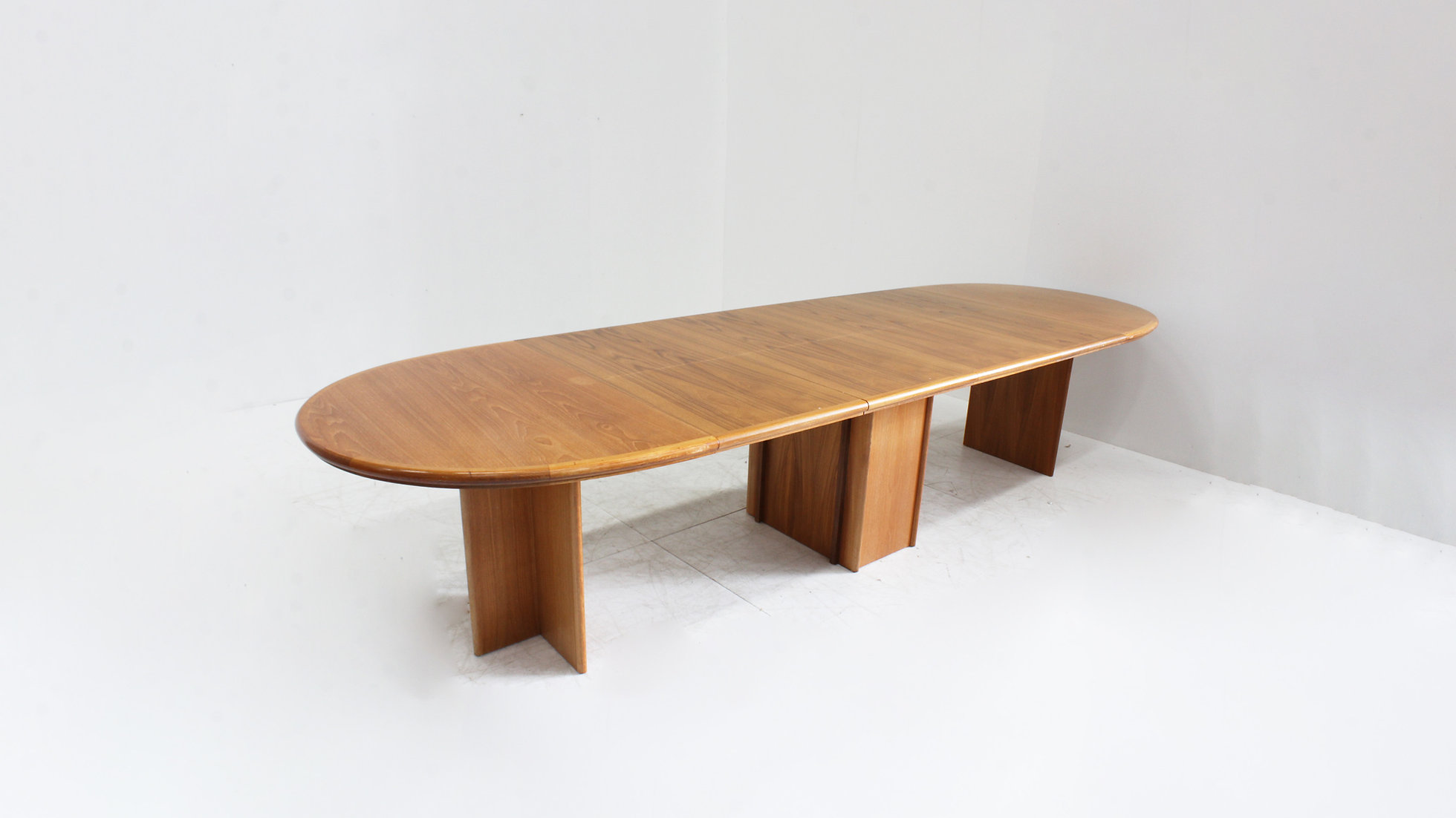 Vintage Danish Large Oval Extendable Dining Table Xl 1960s image 2