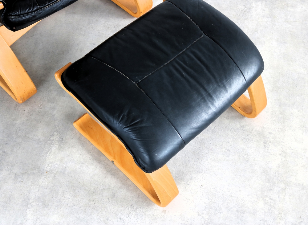 Vintage Fauteuil Met Hocker | Easy Chair | Jaren 70 | Zweeds image 8