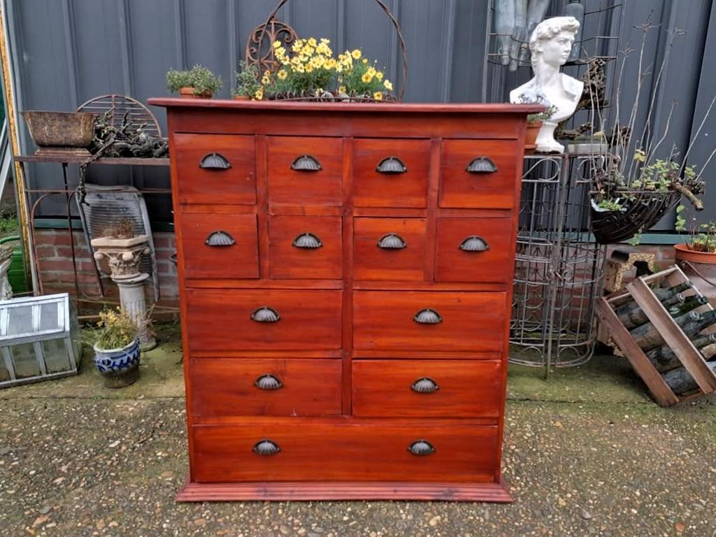 Fraaie Vintage Ladenkast, Apothekerskast, Archiefkast image 2