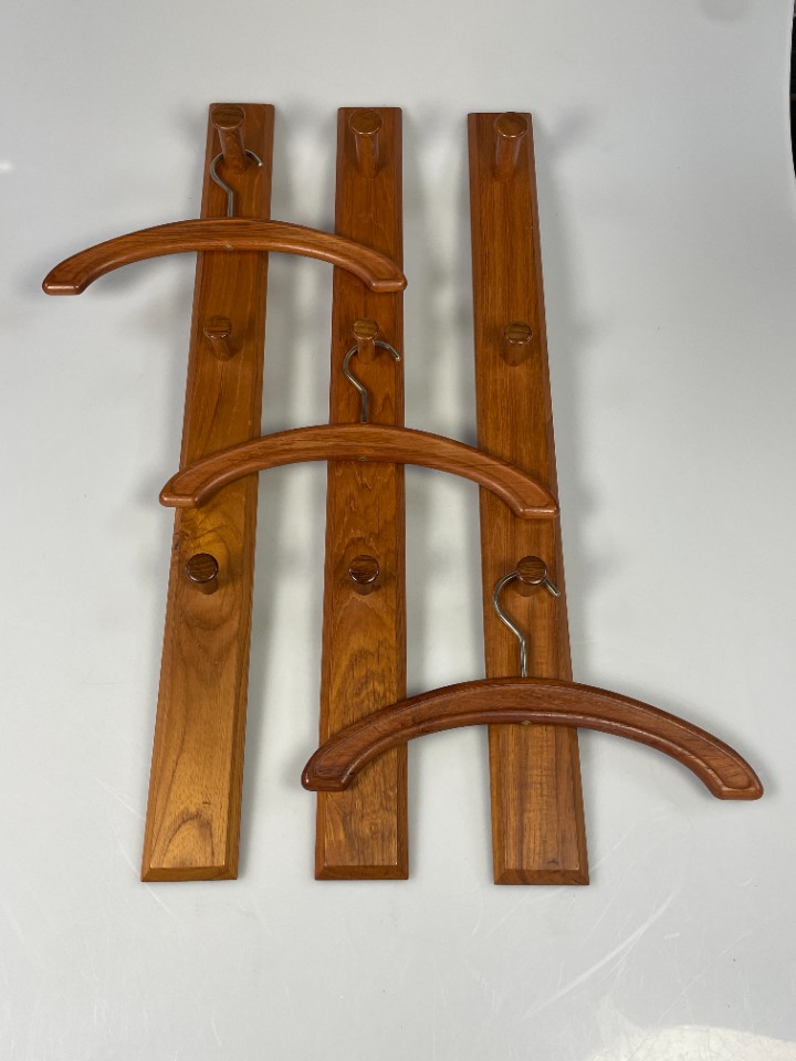 Vintage Teakhouten Wandkapstok Met Hangers, Aksel Kjersgaard Voor Odder Mobler, Denemarken 1960's image 13