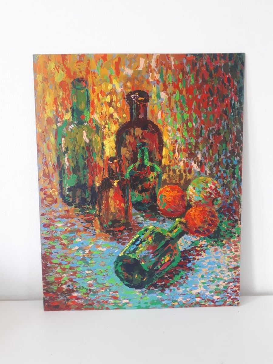 * Retro Schilderij Olieverf Op Bord Jaren 80 image 5