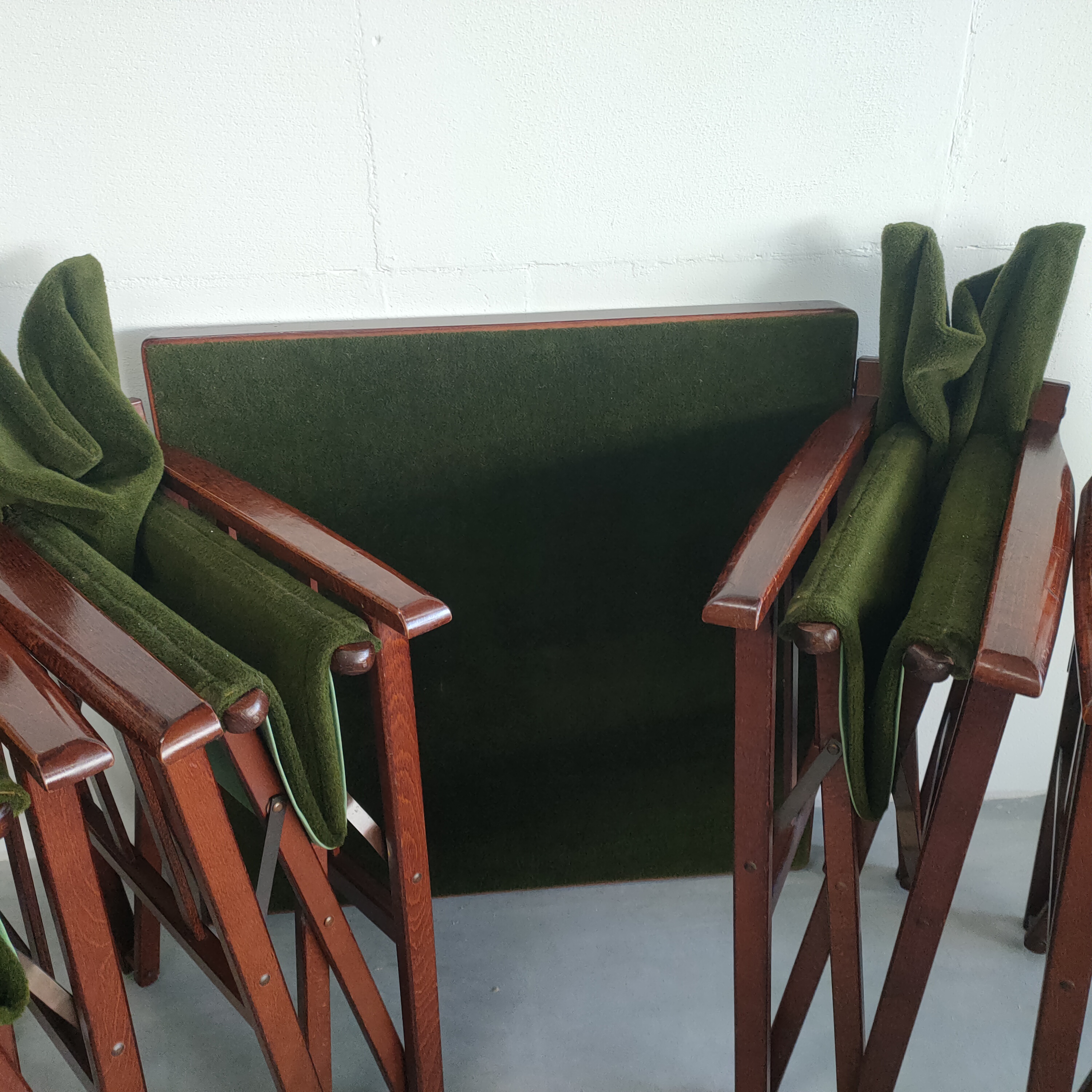 Unieke En Zeldzame Jaren 50 Green Brothers 'foldable' Regisseursstoelen Bridge Tafelset image 18
