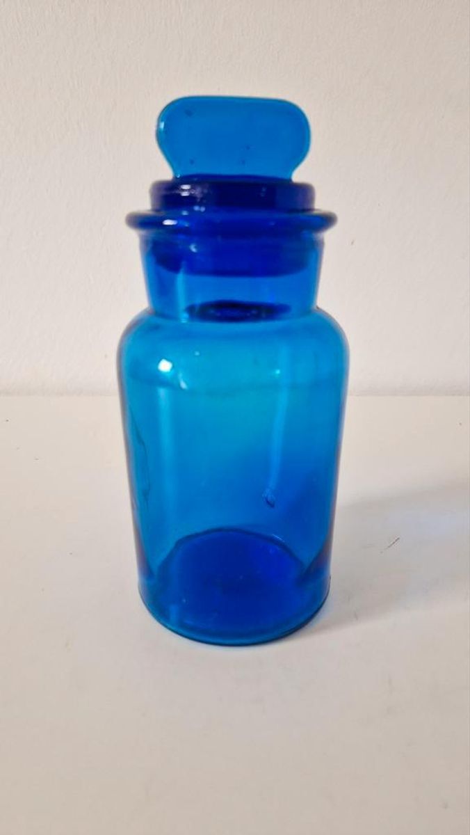 * Vintage Apothekers Pot Kobalt Blauwe Apothekers Potje image 3
